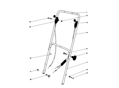 Handle Assembly Model 16297 Diagram and Parts List for 16165 1000001 - 1999999 Toro Lawn Mower
