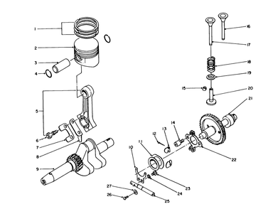 Crankshaft & Camshaft Assembly Diagram and Parts List for 62005 3000001 - 3999999 Toro Generator
