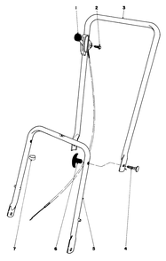 Handle Assembly Diagram and Parts List for 16600 7000001 - 7999999 Toro Lawn Mower