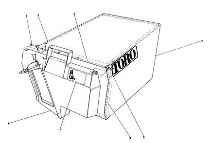 Grass Bag Assembly No. 43-0018 Diagram and Parts List for 20622 0000001 - 0003101 Toro Lawn Mower