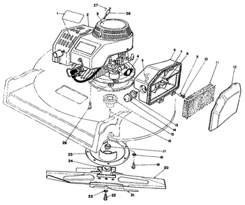 Engine Assembly Diagram and Parts List for 22040 4900001 - 4999999 Toro Lawn Mower