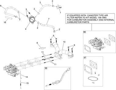 Fuel System Assembly Diagram and Parts List for 74685 409290000 - 410149999 Toro Lawn Tractor