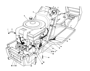 Engine Assembly Model 57300 Diagram and Parts List for 57360 8000001 - 8999999 Toro Lawn Tractor