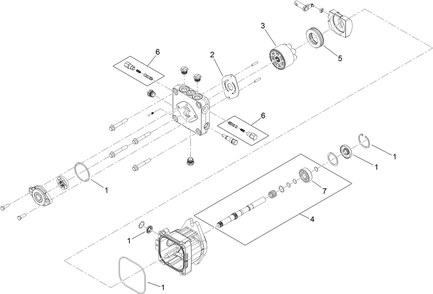 Hydraulic Pump Assembly 1 Diagram and Parts List for 74268 (313000001-313999999)(2013) Toro Lawn Mower