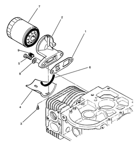 Oil Filter Assembly Diagram and Parts List for Y1-16OEE4 2000001 - 2999999 Toro Lawn Tractor