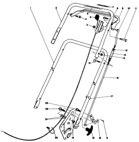 Handle Assembly (Model No. 16890) Diagram and Parts List for 16890 0000001 - 0999999 Toro Lawn Mower