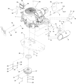 Engine Assembly Diagram and Parts List for 74090 400000000-409999999 Toro Lawn Tractor