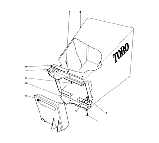 Grass Bag Assembly Diagram and Parts List for 20644 7000001 - 7999999 Toro Lawn Mower
