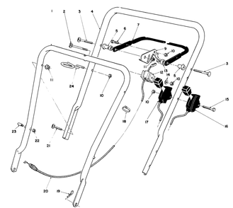 Handle Assembly Diagram and Parts List for 16401 4900001 - 4999999 Toro Lawn Mower