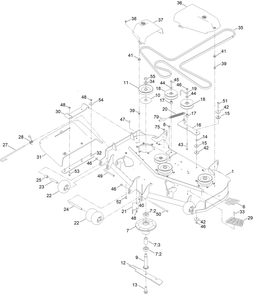 48in Deck And Decal Assembly Diagram and Parts List for 76401 417360000 - 417519999 Toro Lawn Tractor