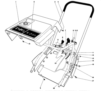 Shroud & Handle Assembly (Model 38225) Diagram and Parts List for 38235 0000001 - 0999999 Toro Snow Blower