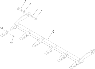 48in Tooth Bar Assembly No. 147-2455 Diagram and Parts List for 147-2455  Toro Lawn Tractor Accessories