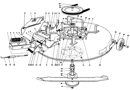 Mower Assembly Diagram and Parts List for 56145 9000001 - 9999999 Toro Lawn Tractor