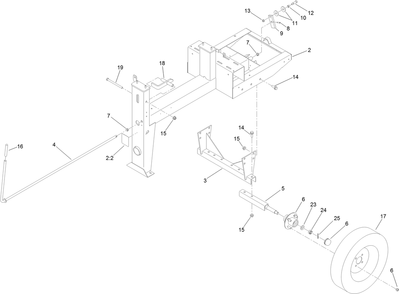 Frame And Axle Assembly Diagram and Parts List for 60216C 400000000 - 404319999 Toro Cement Mixer