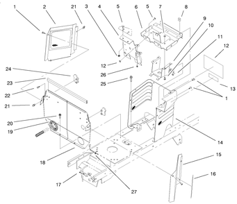 Hoodstand & Firewall Assembly Diagram and Parts List for 72047 9900001 - 9999999 Toro Lawn Tractor