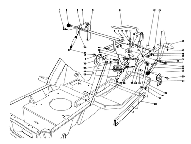 Shift & Clutch Assembly Diagram and Parts List for 57450 1000001 - 1999999 Toro Lawn Tractor