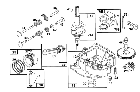 Engine Briggs & Stratton Model 283707-0156-01 Diagram and Parts List for 71200 3900001 - 3999999 Toro Lawn Tractor
