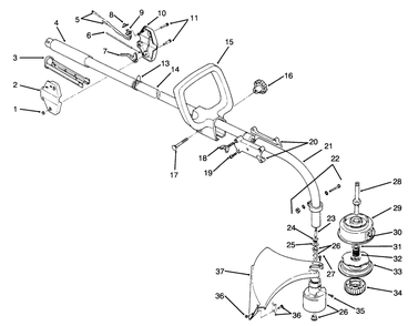 Handle Assembly Model No. 51638 Diagram and Parts List for 51620 5900001 - 5999999 Toro Trimmer