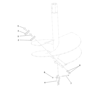36 Inch Standard Auger Bit Assembly Diagram and Parts List for 22559  Toro Auger