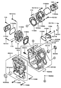 Cylinder And Crankcase Assembly Diagram and Parts List for 74236 (220000001-220999999)(2002) Toro Lawn Mower