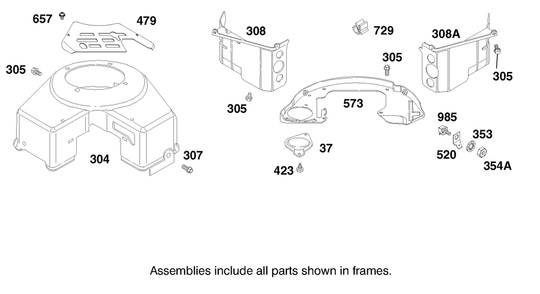 Engine Briggs & Stratton Model 303776-1188-A1 Diagram and Parts List for 30182 690001 - 699999 Toro Lawn Tractor Accessories