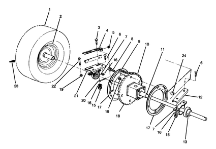 Rear Axle Assembly Diagram and Parts List for 70040 7900001 - 7900578 Toro Lawn Tractor
