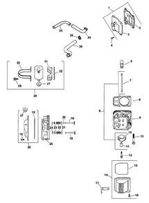 Head/Valve/Breather Assembly Diagram and Parts List for 74171 (990001-999999)(1999) Toro Lawn Mower