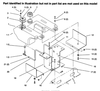 Fuel Tank Diagram and Parts List for 73363 6900001 - 6999999 Toro Lawn Tractor