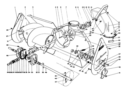 Auger Assembly (Continued) 36" Snowthrower Attachment Model No. 59160 (Optional) Diagram and Parts List for 57357 4000001 - 4999999 Toro Lawn Tractor