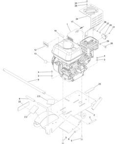 Engine And Frame Assembly Diagram and Parts List for 22600 402000000 - 404319999 Toro Stump Grinder