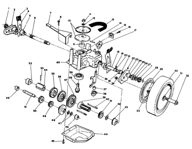 Gear Case Assembly (Continued) (Used On Units With Serial No. 7050000 & Up) Diagram and Parts List for 20620 7000001 - 7999999 Toro Lawn Mower