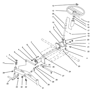 Front Axle And Steering Diagram and Parts List for 73400 6900001 - 6999999 Toro Lawn Tractor