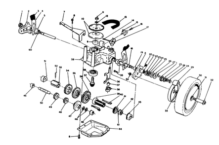 Gear Case Assembly Diagram and Parts List for 20106 2000001 - 2999999 Toro Lawn Mower