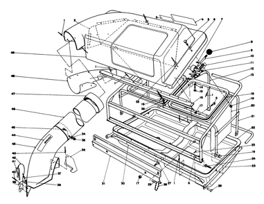 Easy Fill Grass Catcher Model 59120 Diagram and Parts List for 57300 2000001 - 2999999 Toro Lawn Tractor