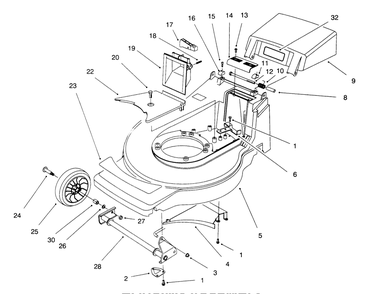 Housing Assembly Diagram and Parts List for 20923B 69000001 - 69999999 Toro Lawn Mower