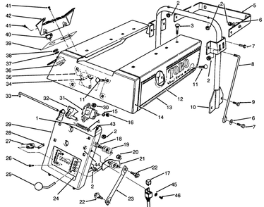 Rear Body Assembly Diagram and Parts List for 70060 49000001 - 49999999 Toro Lawn Tractor