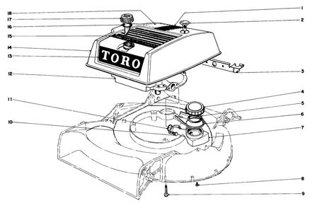 Engine Assembly Model No. 19271 Diagram and Parts List for 19271 2000001 - 2999999 Toro Lawn Mower