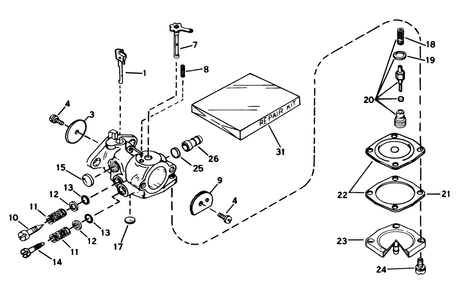 Carburetor No.632142a Diagram and Parts List for 38110C 8000001 - 8999999 Toro Snow Blower