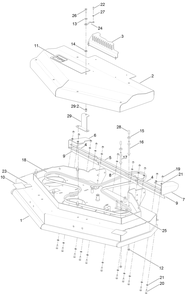 48 Inch Deck And Cover Assembly Diagram and Parts List for 2712 400000000 - 409999999 Toro Lawn Tractor Accessories