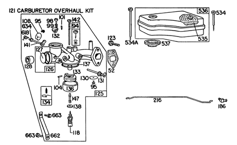 Engine Briggs & Stratton Model 191702-5652-01 Diagram and Parts List for 57375 9000001 - 9999999 Toro Lawn Tractor