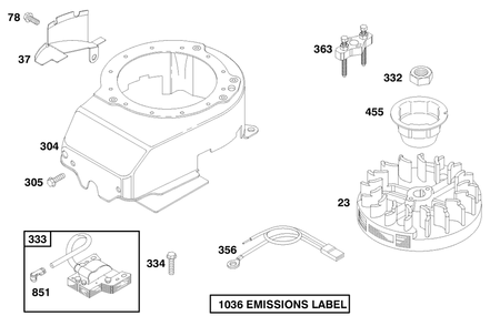 Engine Briggs & Stratton Model 12u802-1740-E1 Diagram and Parts List for 20713 9900001 - 9999999 Toro Lawn Mower