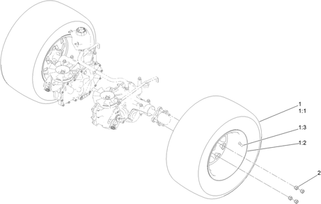Rear Wheel Assembly Diagram and Parts List for 77290 410200000-999999999 Toro Lawn Tractor