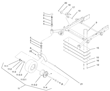 Caster And Wheel Assembly Diagram and Parts List for 74236 (220000001-220999999)(2002) Toro Lawn Mower