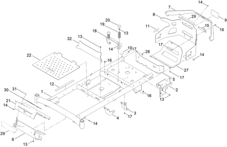 Frame Assembly Diagram and Parts List for 77506 417157481 - 417359999 Toro Lawn Tractor