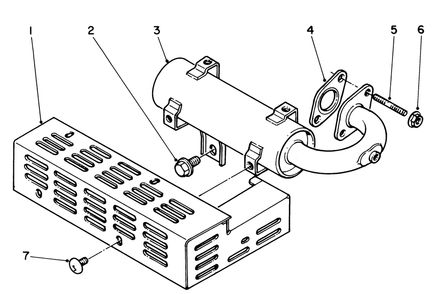 Muffler Assembly Diagram and Parts List for 58402 4000001 - 4999999 Toro Edger