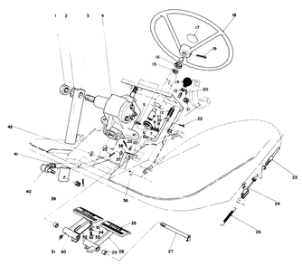 Pedals And Steering Wheel Assembly Diagram and Parts List for 30775 300001 - 399999 Toro Lawn Tractor