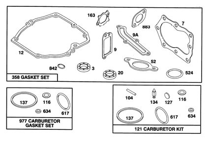 Engine Briggs & Stratton Model 128807-0658-01 Diagram and Parts List for 20463 5900001 - 5999999 Toro Lawn Mower