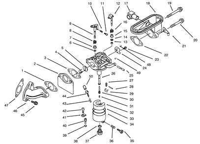 Carburetor (Continued) Diagram and Parts List for 30166 690001 - 691549 Toro Lawn Tractor Accessories