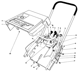 Shroud & Handle Assembly Diagram and Parts List for 38162 8000001 - 8999999 Toro Snow Blower