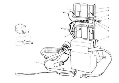 Battery Pack Assembly Diagram and Parts List for 51780 0000001 - 0999999 Toro Trimmer